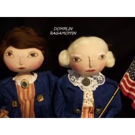 PATTERN, Primitive dolls, George & Martha, Americana,  Dumplinragamuf
