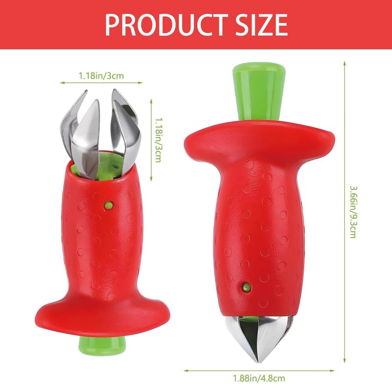 Strawberry Huller,Multi Function Fruit Corers Tool,Red Gem Remover Fruit Corer,Stainless