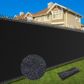 Patiobay Patiobay 4X50FT Privacy Screen Fence, Heavy Duty Fencing Shade Cover, 170GSM 90% Blockage Mesh Shade Net for Wall Garden Yard Backyard (4 ft X 50 ft, Black)