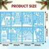 Christmas Village Window Clings Large White Winter Glass Decals