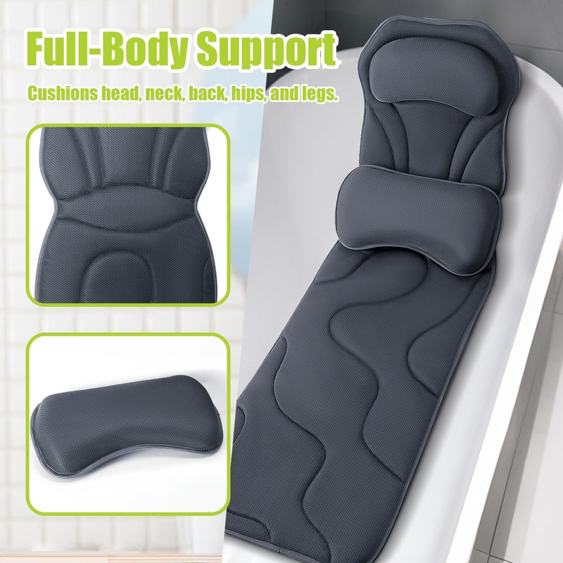 Bathland Full Body Bath Pillow for Tub - Extra Long