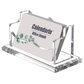 Calendarin Acrylic Business Card Holder for Desk, Clear Business Name Card Display Card Organizer, Morden Desk Accessory Supply for Office, Horizontal, 1-Slot