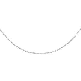 Carissima Gold Unisex 9 ct White Gold 0.6 mm 9 Venetian Box Chain Necklace of Length 46 cm/18 Inch