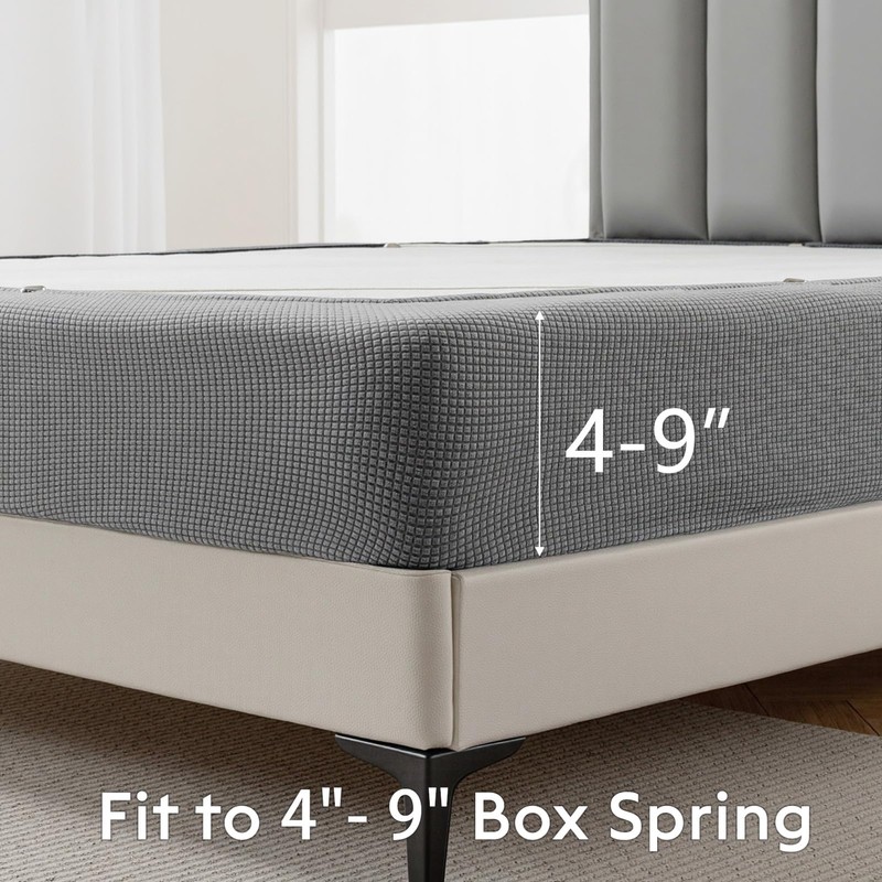 MIYE Jacquard Fabric Box Spring Cover,Super Stretchy Wrap Around 4