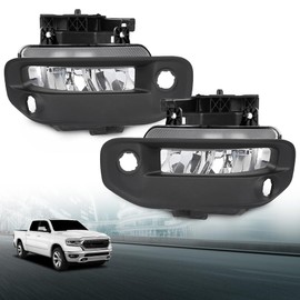 LQI Front Bumper LED Fog Lights Lamps & Bracket & Fog Lights Cover Kit Compatible with Dodge Ram 1500 2019-2021 68273291AB, 68273292AB, 68312234AB, 82215273AB, CH2592158, CH2593158