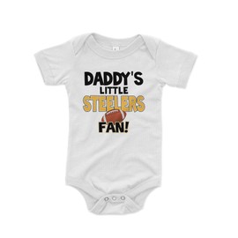 NanyCrafts Baby's Daddy's Little Steelers Fan Bodysuit 6 Months White