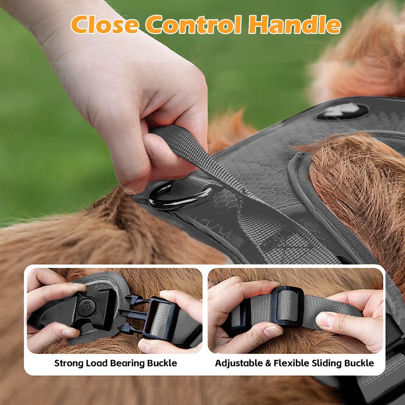 Light Up Dog Harness, Adjustable No Pull Reflective Vest with