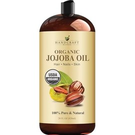Handcraft Blends Usda Aceite de Jojoba Orgánico - 28 Fl Oz - Puro y Natural - Aceite de Grado Premium para Rostro, Cuerpo y Cabello - Aceite Anti