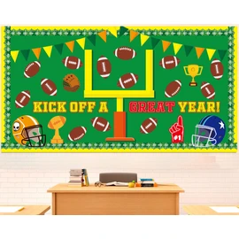 Naozinebi Football Bulletin Board Set Decoration Kick Off A Great Year Football Bulletin Cutouts Team Spirit Sport Motivational Classroom Decor for Back to School School Classroom Wall Decor