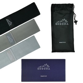 KOBONA 3 PC Hip Band Set (Black/Grey/Light-Grey)