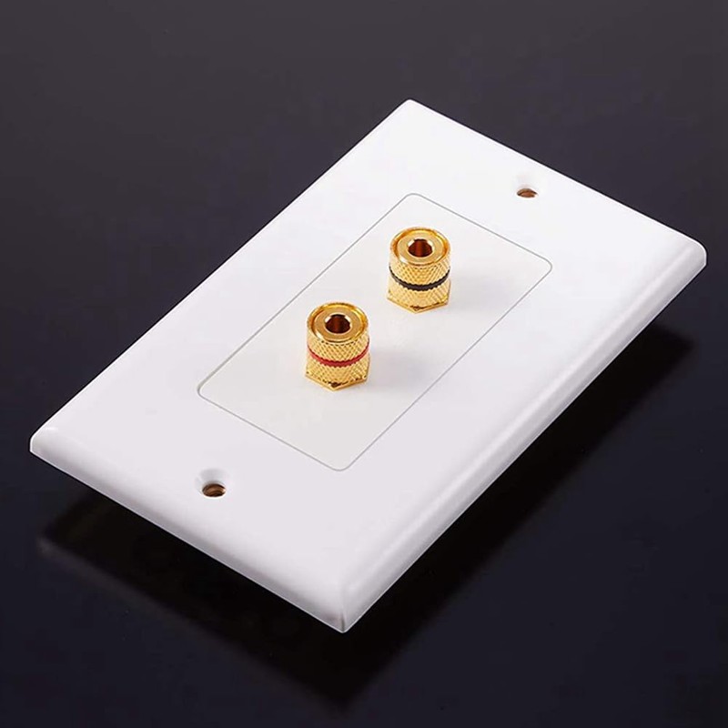 8 Pack Single Gang 1.0 Speaker Wire Wall Plate (Banana