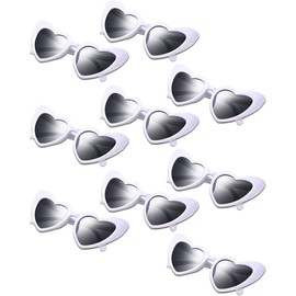 Frienda 9 Pairs Heart Shaped Sunglasses Bachelorette Heart Sunglasses Gift for Women Wedding Party Favors(White Grey)