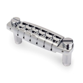 Golden Age Chrome Low-Profile Adjustable Wraparound Bridge with Metric Studs for Electric Guitars