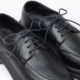 CCSOFTIME 2 Pairs Round Waxed Shoelaces 2.5 mm Thin for Leather Shoes Suit Shoes Replacement Business Waxed Shoelaces for Men and Women, darkblue