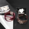 Long tiantian Heart Leather Wrap Bracelets Pink Bracelets Stackable Boho