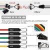 Fitness 11PCs Fitness Resistance Tube Workout Bands Set Strength Training