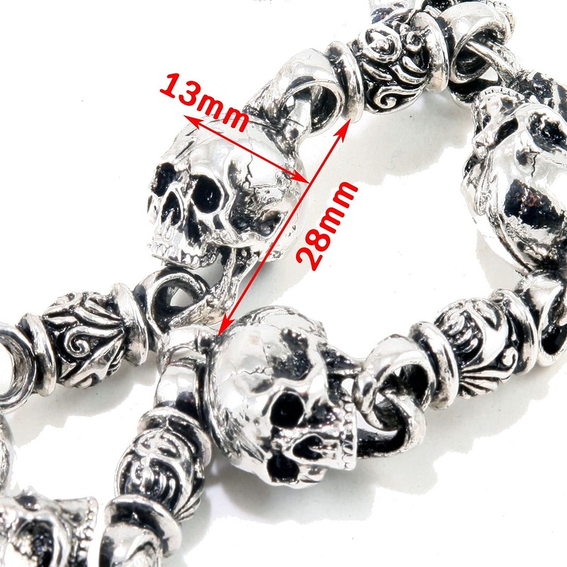 Double K Heavy Strong Biker Skull Key Jean Wallet Chain