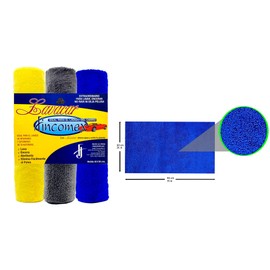JF José Fincowski- Toalla de Microfibra para Auto, 60 x 90 cm. Trapo para Lavar, Secar Carro y Moto. Absorbe 4 Veces su Peso. Microfiber Towels. Pack of 3 Franela Ultra Absorbente