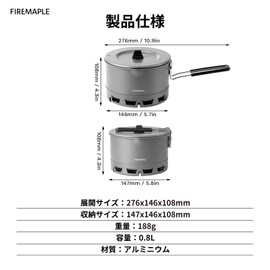 Fire-Maple Camping Pot 0.8L Aluminum Heat Exchanger Ramen Cooker Pot Compact Lightweight With Lid For Mountaineering Day Trips Tent Camping Outdoor Camping Gear Cookware