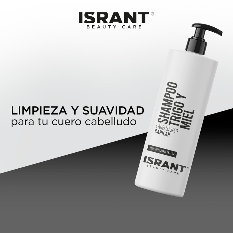 ISRANT | Shampoo Nutritivo de Trigo y Miel - Fortalece