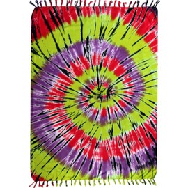 Approx. 100 Models in Shop Sarong Beach Towel Dress Pareo Wrap Skirt Loop Approx. 170 x 110 cm (Blue Violet Purple Flowers Sar97)