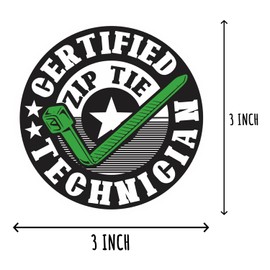 4Pcs - Certified Zip Tie Sticker - Technician Sticker - Mechanic Sticker - Construction Work Sticker - Hardhat Tumbler Water Bottle Sticker