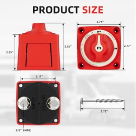 Battery Disconnect Switch 12V 48V Marine Battery Cut Off Switch 300A Heavy Duty Ignition Protected On/Off Battery Kill Switch for Car Boat RV ATV UTV Vehicles