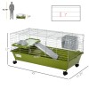35\" Rolling Bunny Cage for Small Animals Guinea Pig Cage