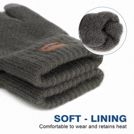 DOVAVA Gloves Men Women Winter Gloves Touch Screen Thermal Knitted Gloves with Soft Inner Lining for Running Cycling Leisure Outdoor, gray