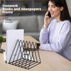 Fabaoday Bookend, Metal Newspaper Rack, Triangle Desktop Magazine Stand, 7
