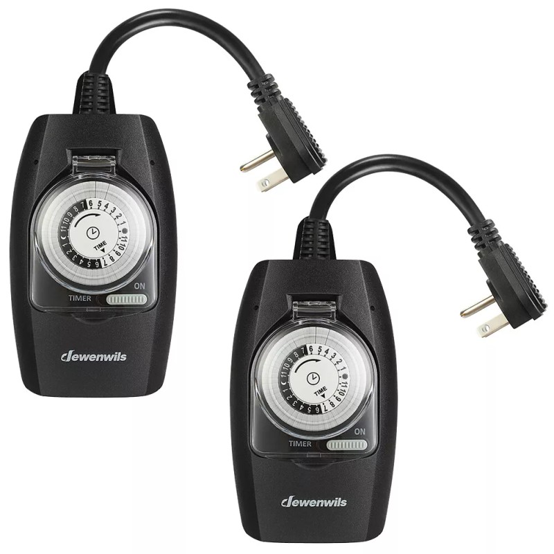 DEWENWILS Outdoor Light Timer Switch 24-Hour Programmable Timer for Christmas