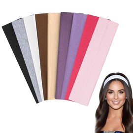 rutschfeste Elastische Schweiß Absorbierende StirnbäNder FüR Frauen, Trendige Haarband Damen, 9 StüCk Dehnbare Stoff-HaarbäNder FüR Workout, Yoga, Laufen Und Sport