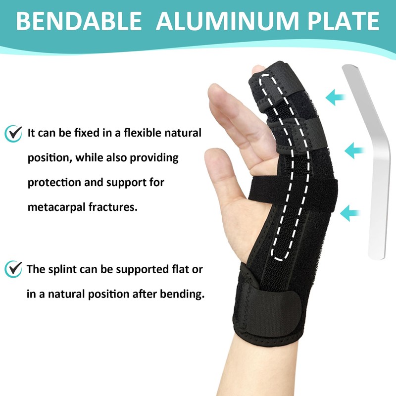 GenetGo Metacarpal Finger Splint Hand Brace - Pinky Ring Finger