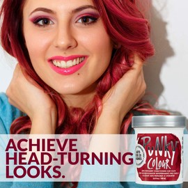 Punky Vermillion Red Semi Permanent Conditioning Hair Color, Vegan, PPD and Paraben Free, lasts up to 25 washes, 3.5oz
