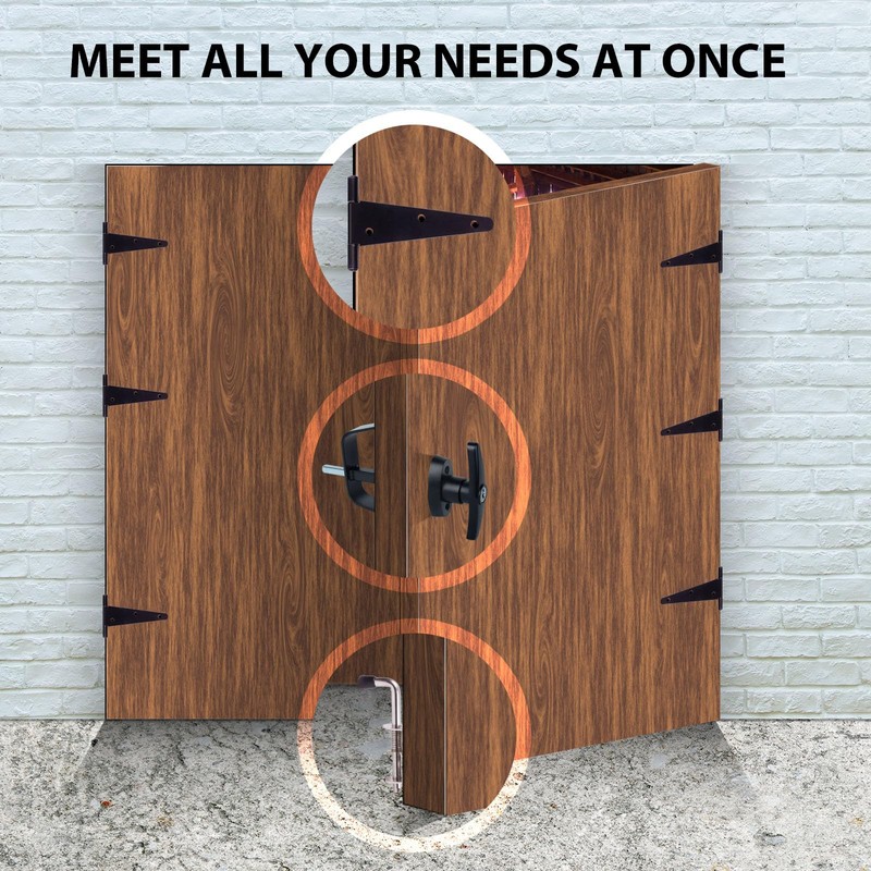 Double Door Shed Hardware Kit - Complete with Hinges, Latches,