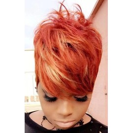 BENMONAOO Pixie Cut Wig, Short Cut Wigs, Pixie Cut Wigs for Black Women, Short Hair Wigs with Bangs Mix Red Layered Synthetic Wigs