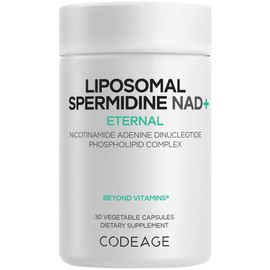 Codeage Codeage Liposomal Spermidine NAD+ Spermidine Supplement - 500 Mg NAD+ Vitamin C - Liposomal Delivery - Nicotinamide Adenine Dinucleotide Pills - 1 Capsule Per Serving - Vegan, Non-GMO - 30 Capsules