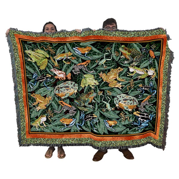 Pure Country Weavers Leap Frog Blanket by Elena Vladykina - Garden Floral Gift Tapestry Throw Woven from Cotton - Made in The USA (72x54)