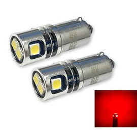 Aero-Lites.com High Output 12/28VDC BA9S T3-1/4 Miniature Bayonet Base LED Replacement Bulb | Replaces Bulbs 12V: 1414 1416 1813 1816 1895 | 28V: 313 1495 1819 1820 1864 757 (2-Pack; Red)