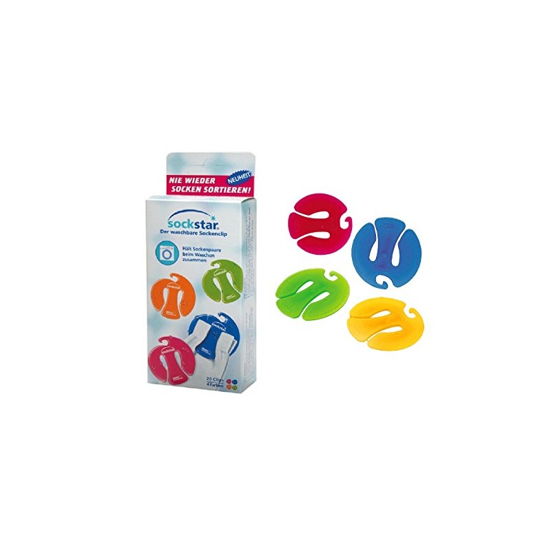 Outlook Design Italia VHA0100100 Sock Clips Set of 20 Multi-Coloured