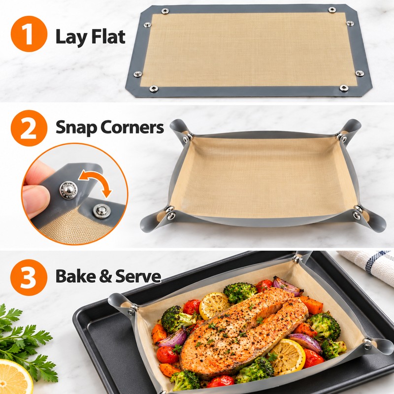 Reusable Silicone Baking Mat for Oven Cooking – Nonstick 2-in-1