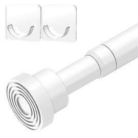 MOEROTER Spring Tension Rods 33 to 45 inch Adjustable Tension Curtain Rod No Drilling Expandable Small Tension Rod White Spring Loaded Curtain Rods for Windows, Doors, Doorway, Closet