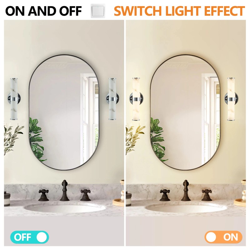 2 Pack 14 Inch LED Modern Wall Sconces Chrome Resin