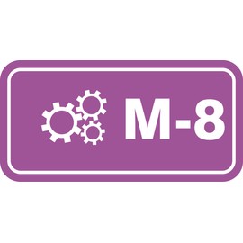 Accuform TDF608XVE Adhesive Dura-Vinyl "M-8 Mechanical" Energy Source Standard Tag, 1-1/2" W x 3" L, White on Purple