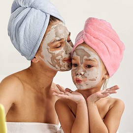 2 PACK Microfiber Hair Towel, Hair Turbans for Wet Hair, Drying Hair Wrap Towels