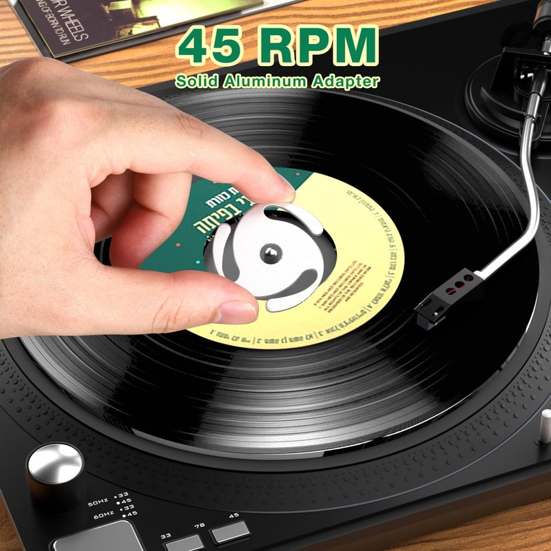 Facmogu 45 RPM Record Adapter, 7 Inch Vinyl Record Solid