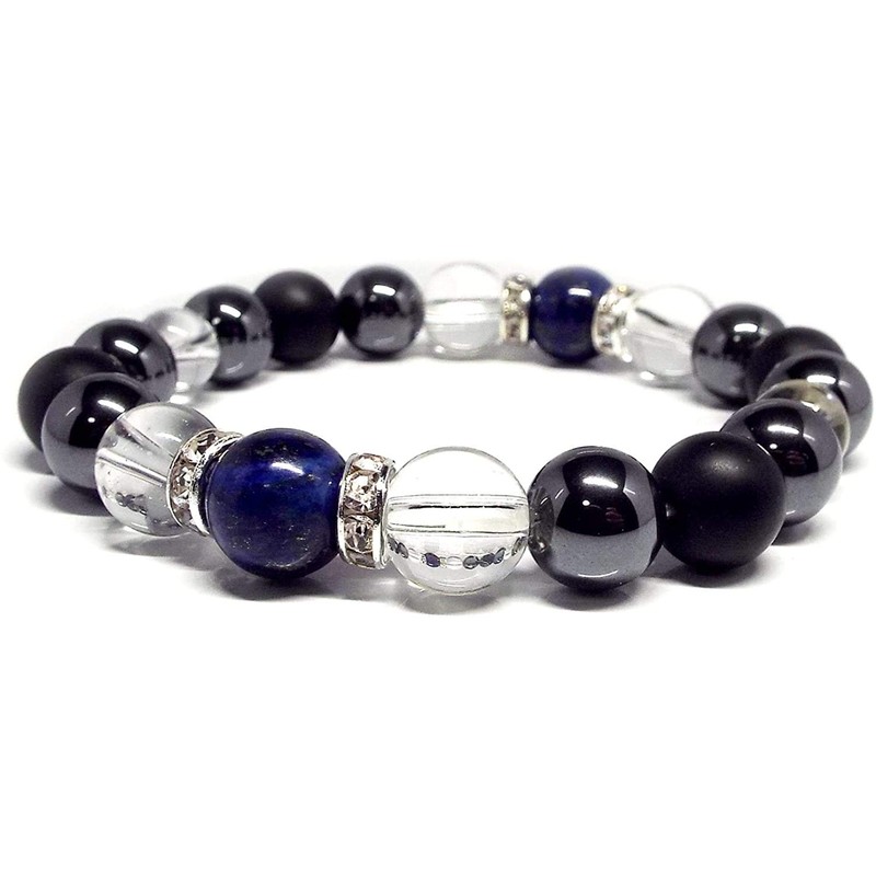 STONE KITCHEN Men’s Power Stone Bracelet, Lapis Lazuli, Hematite, Matte