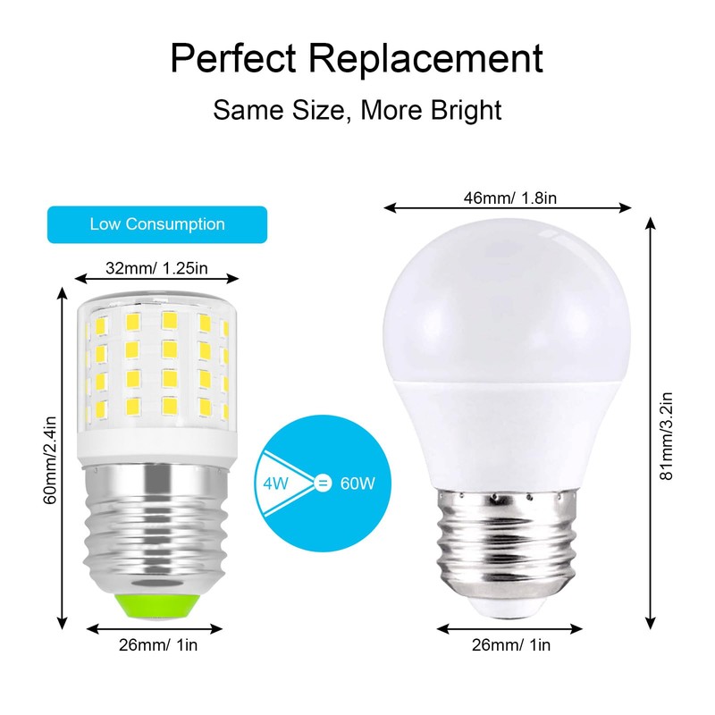 BROLSKUN KEI D34L Refrigerator Bulb Replacement AC100-265V 3.5W Refrigerator Bulb