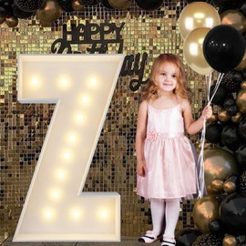 4FT Marquee Light Up Letters Z, Big Marquee Letter for Baby Shower Birthday Engagement Wedding Marry Me Party Decor