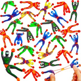 AugToy Hombres Ninja Escaladores de Pared Pegajosos Juguetes Divertidos Juguete Sensorial Fidget Rellenos Obsequios de Fiesta Favor Regalo de Navidad para Niños Aula Escuela Niño Niña Cumpleaños Bolsa